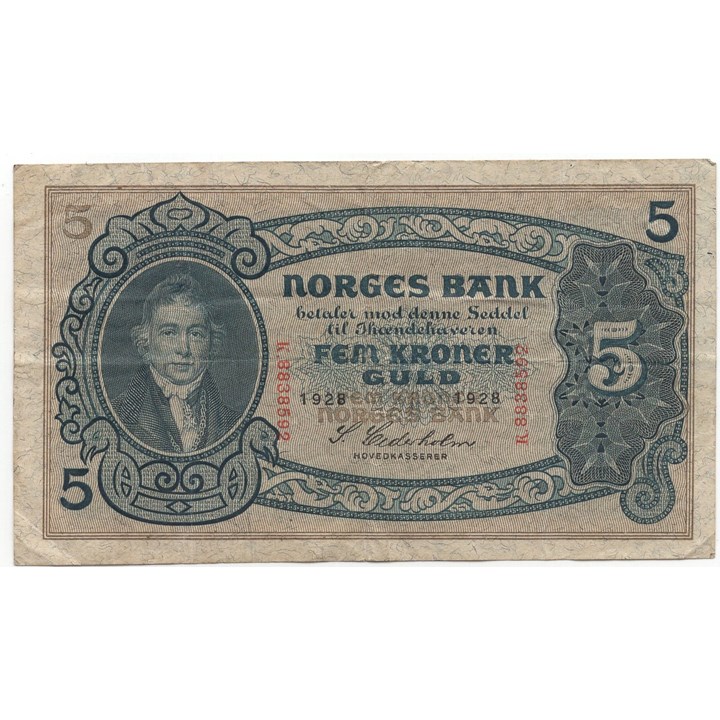 5 kroner 1928 K. Kv.1