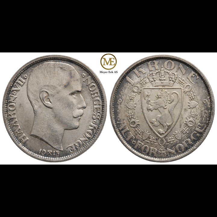 1 krone 1913 Haakon VII. Kv.0/01