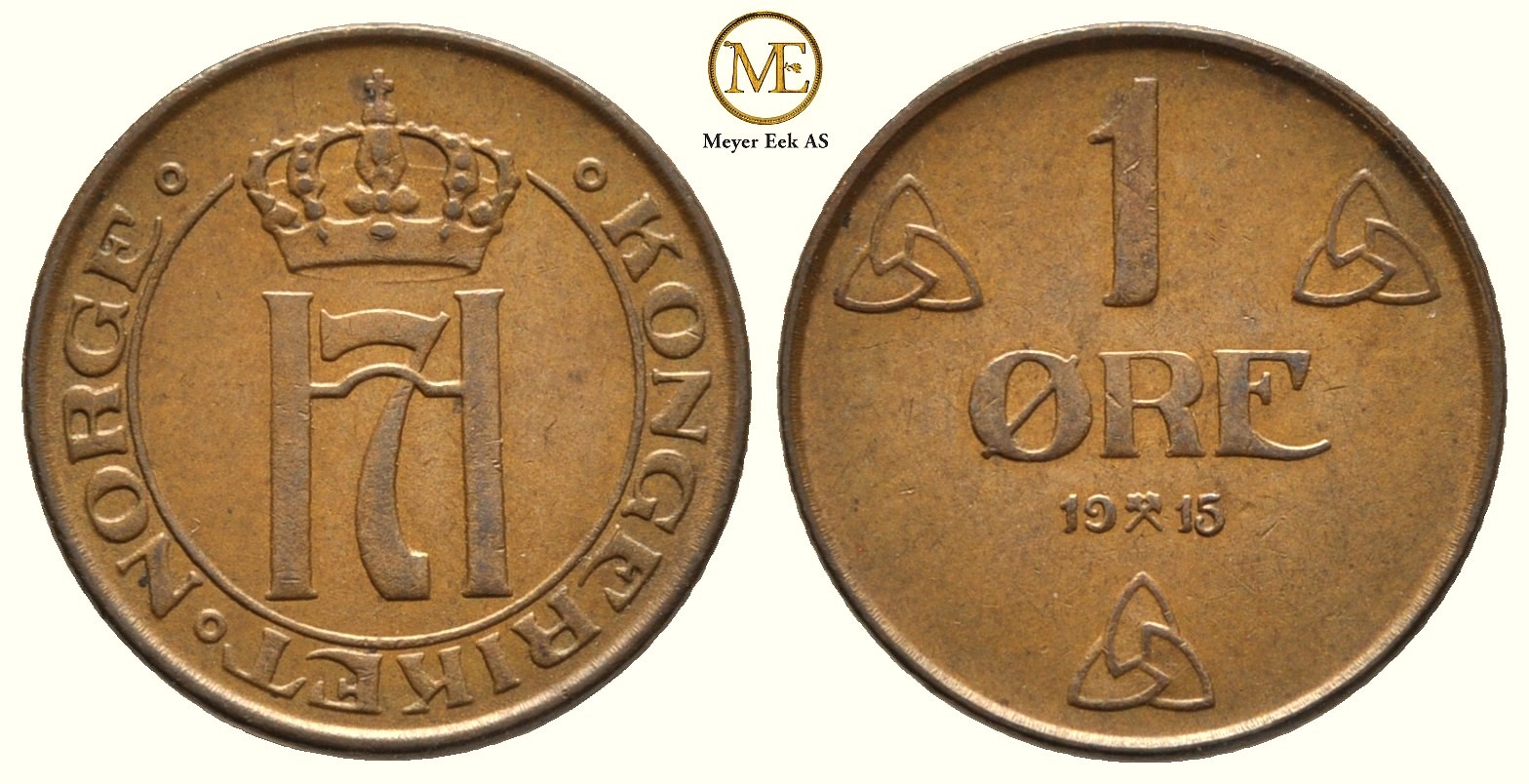 1 øre 1915 Haakon VII. Kv.0/01