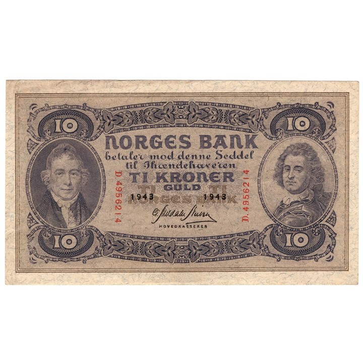 10 Kroner 1943 D. Kv.1+