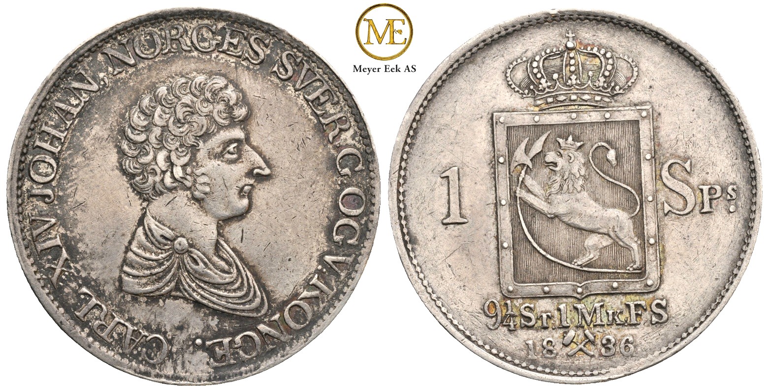 Speciedaler 1836 Carl XIV Johan. Kv.1+/01