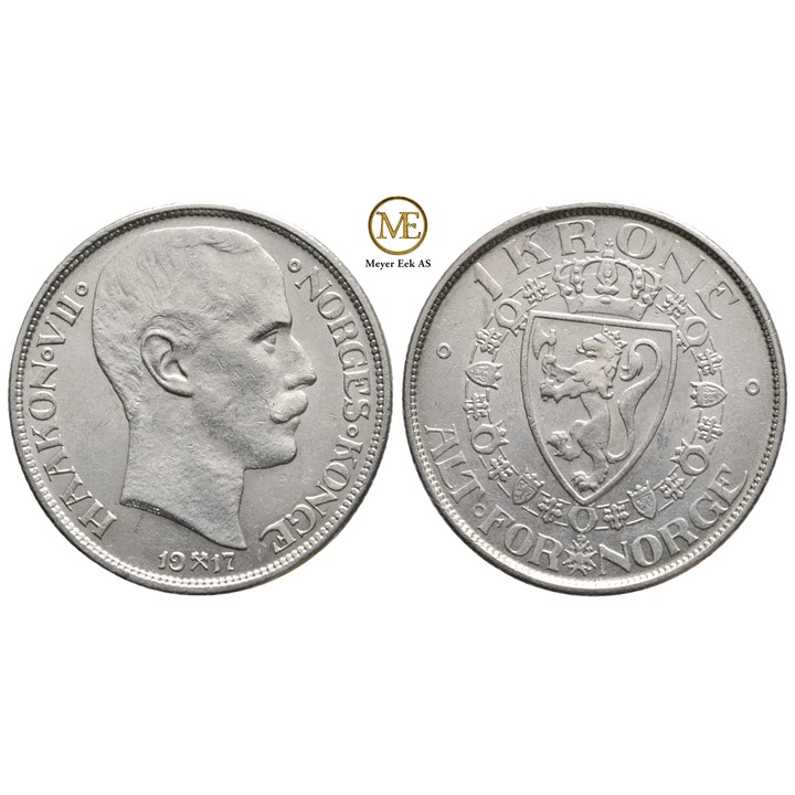 1 krone 1917 Haakon VII. Kv.0/01