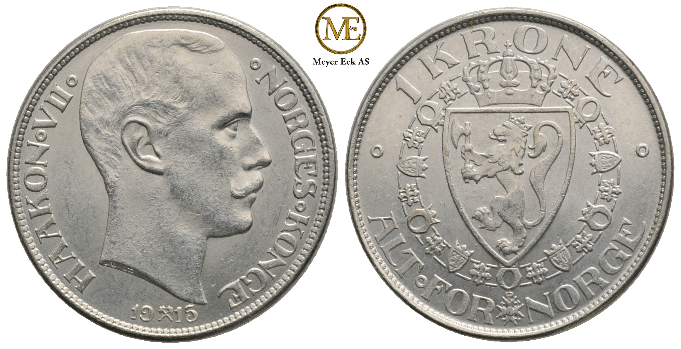 1 krone 1915 Haakon VII. Kv.0/01