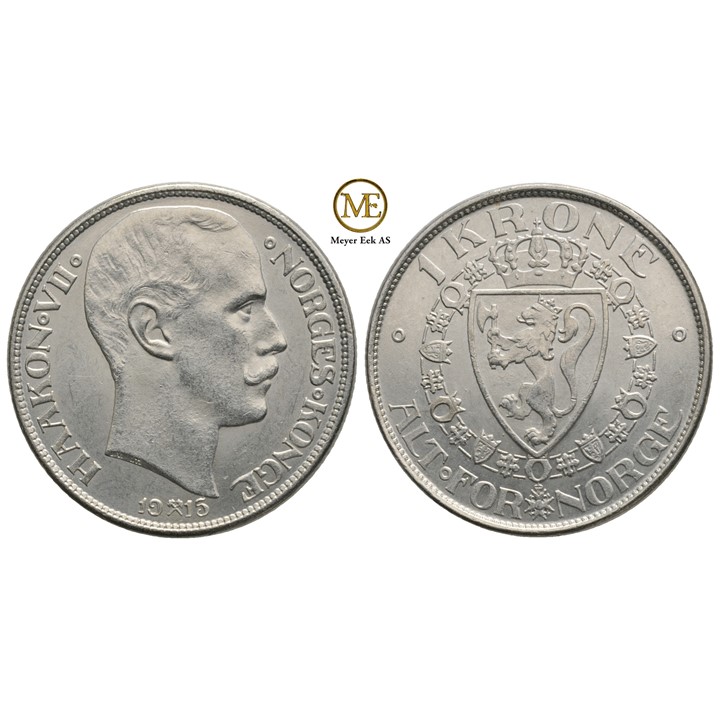 1 krone 1915 Haakon VII. Kv.0/01