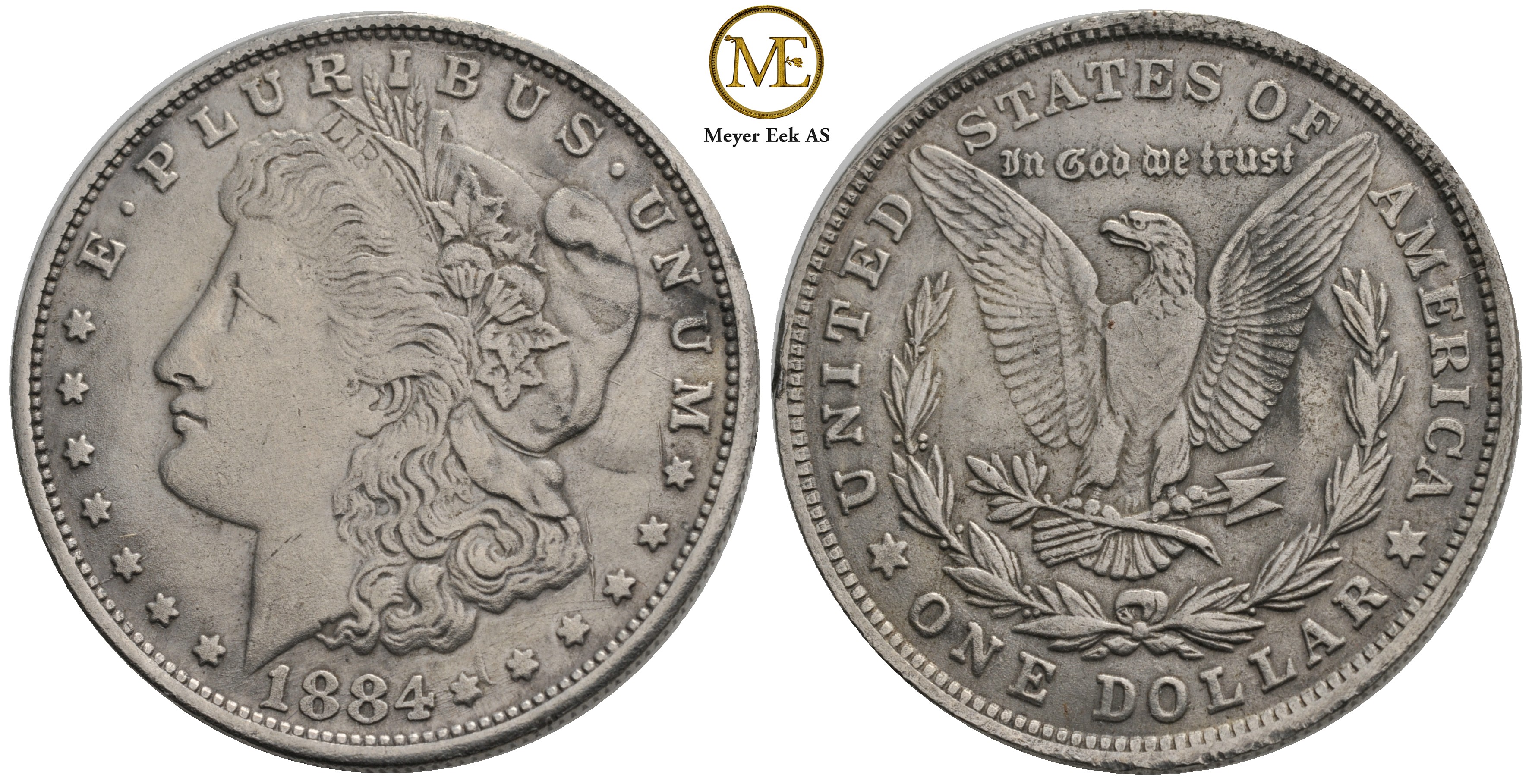 Morgan dollar 1884. Kv.1+