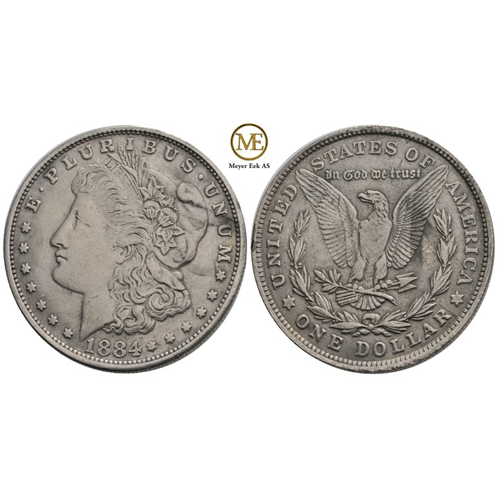 Morgan dollar 1884. Kv.1+