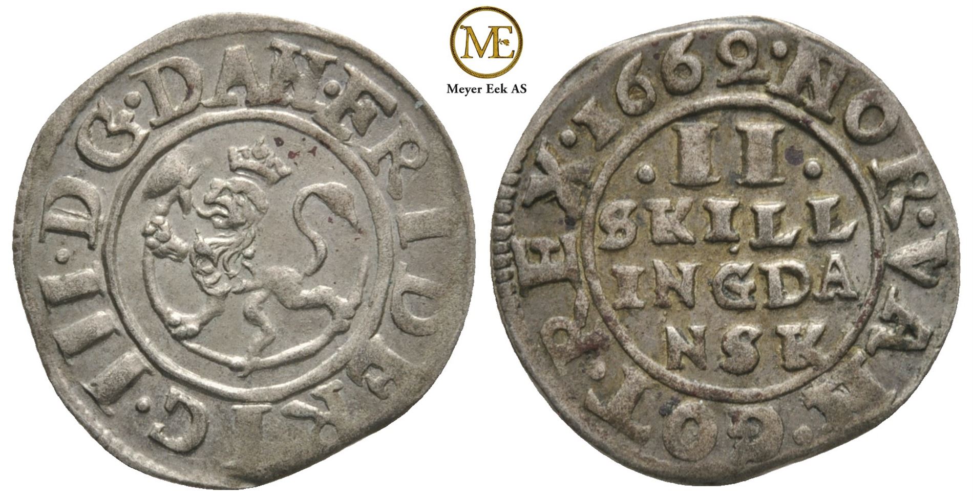2 skilling 1662 Frederik III. Kv.01