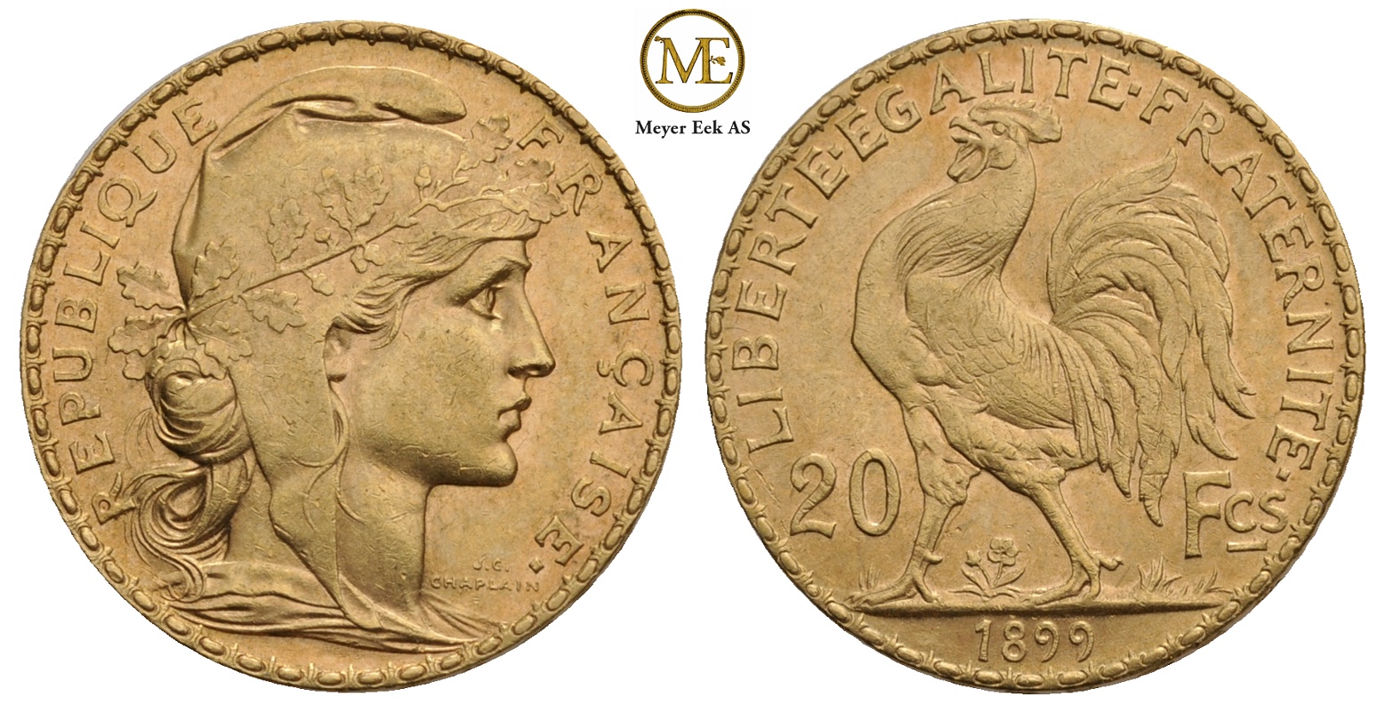 20 francs 1899. Kv.0/01