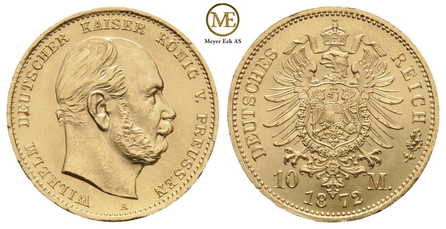10 mark 1872 A. Wilhelm I. Kv.0/01