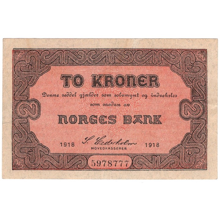 To kroner 1918 Kv.1+