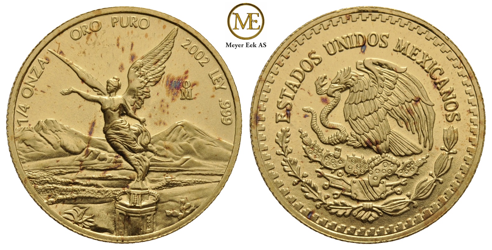 1/4 onza gold 2002 libertad Mexico. 7,78 gr. (999) Proof