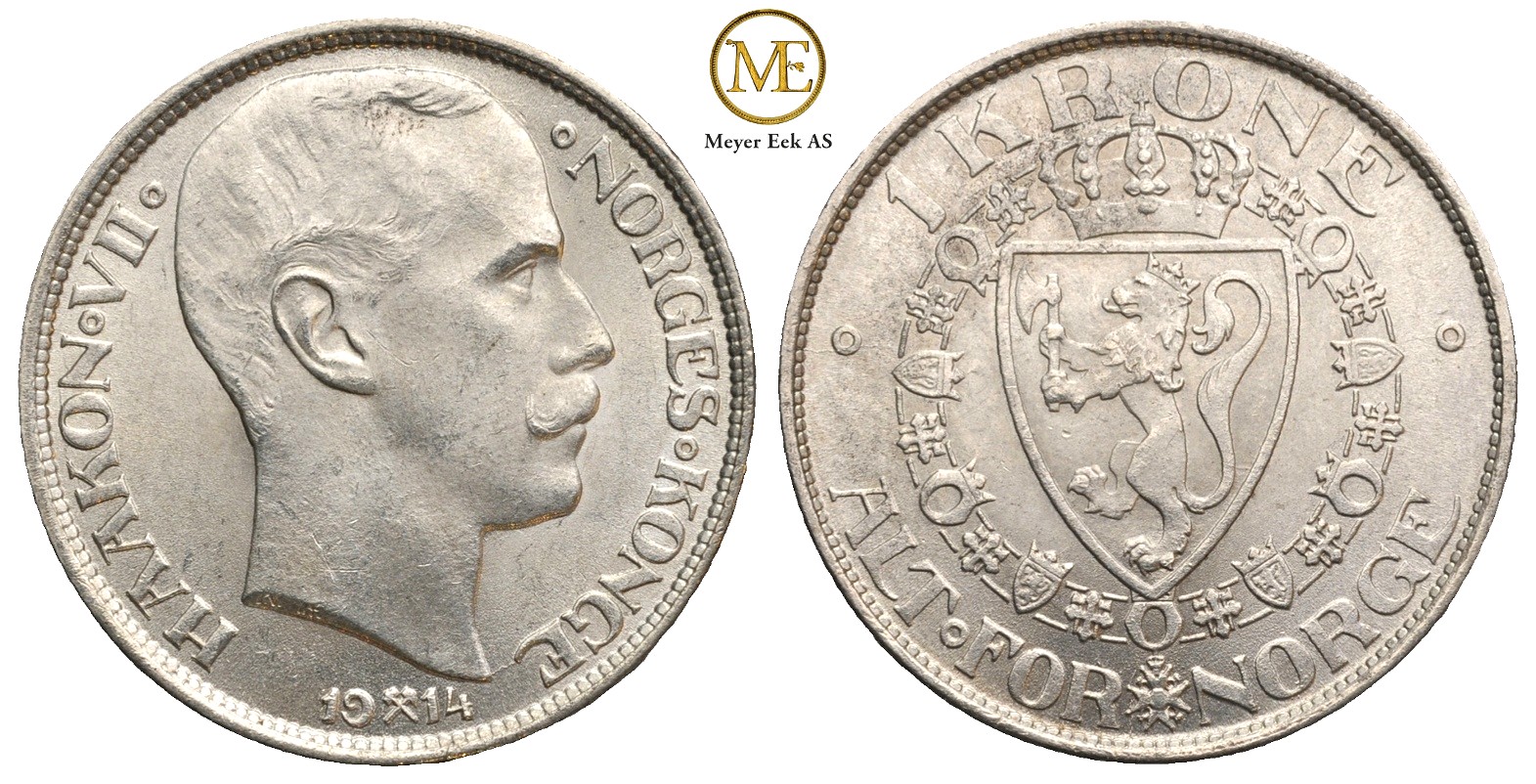 1 krone 1914 Haakon VII. Kv.0