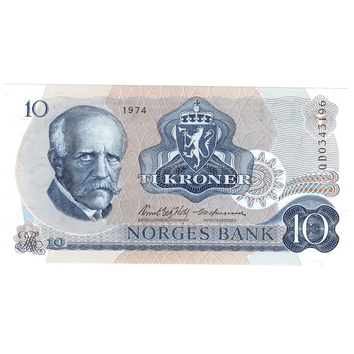 10 kroner 1974 QD. Erstattningsseddel. Kv.0