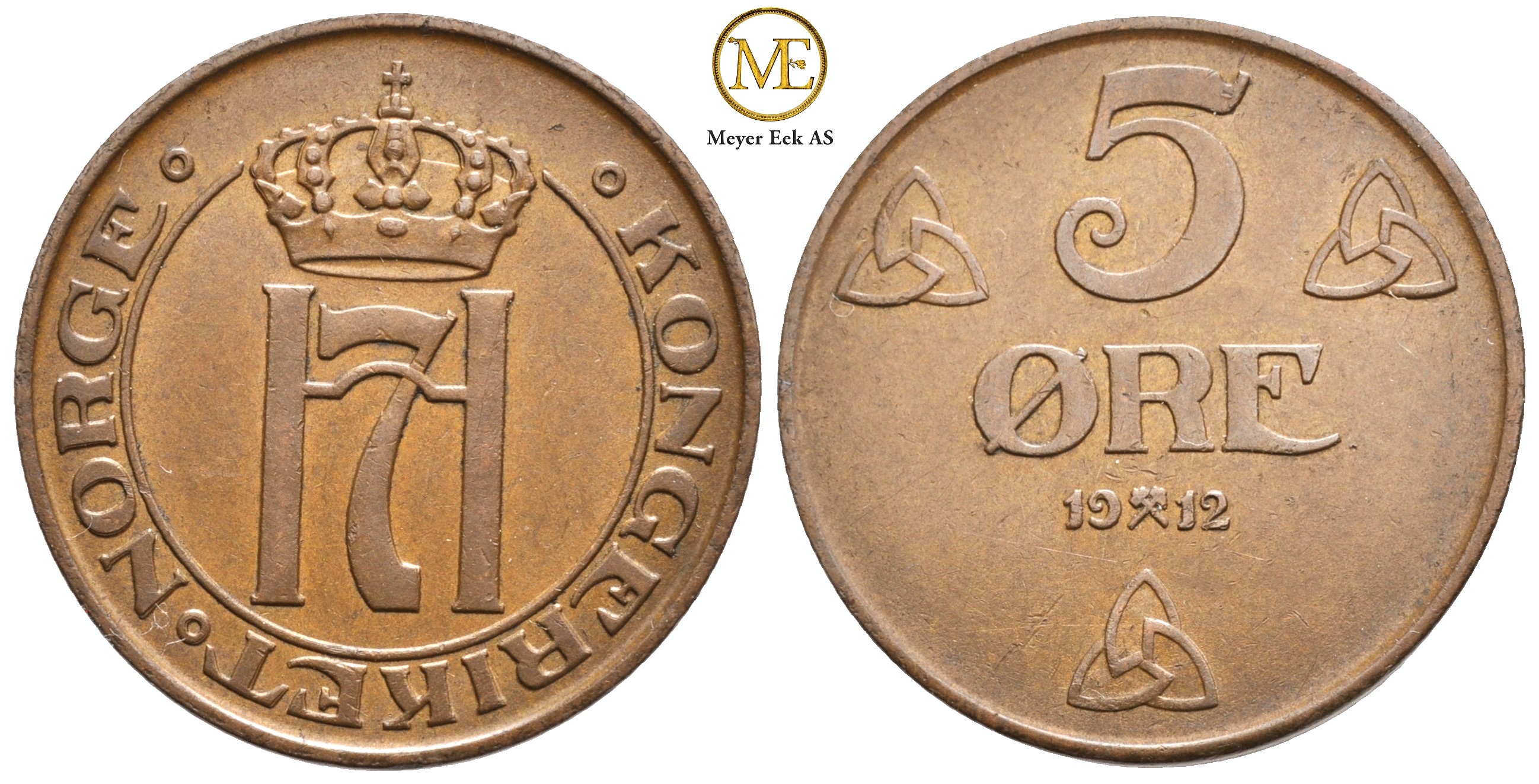 5 øre 1912 Haakon VII. Kv. God 01