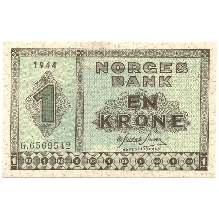 1 krone 1944 G.6569542. Kv.0