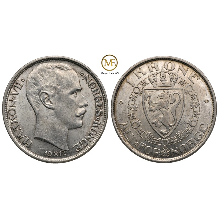 1 krone 1912 Haakon VII. Kv.01