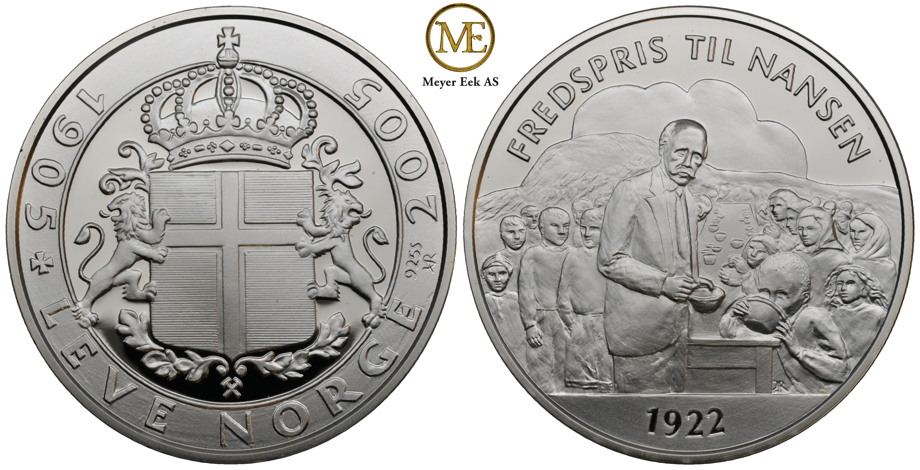 Leve Norge 1905 . 2005. 24 stk. unce rent sølv