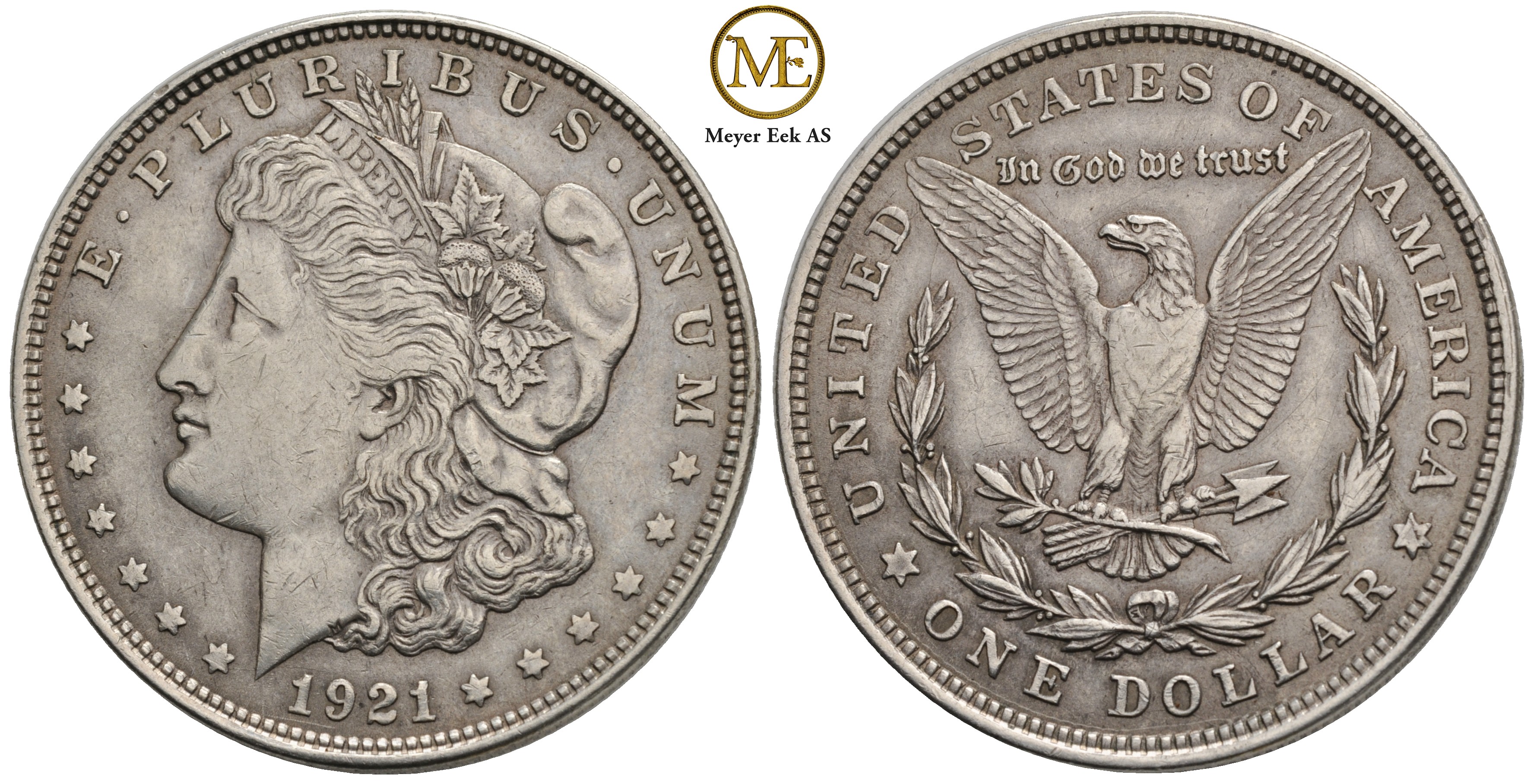 Morgan dollar 1921. Kv.1+