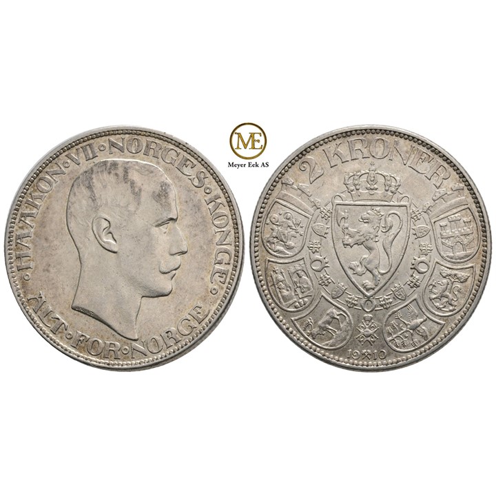 2 kroner 1910 Haakon VII. Kv.01