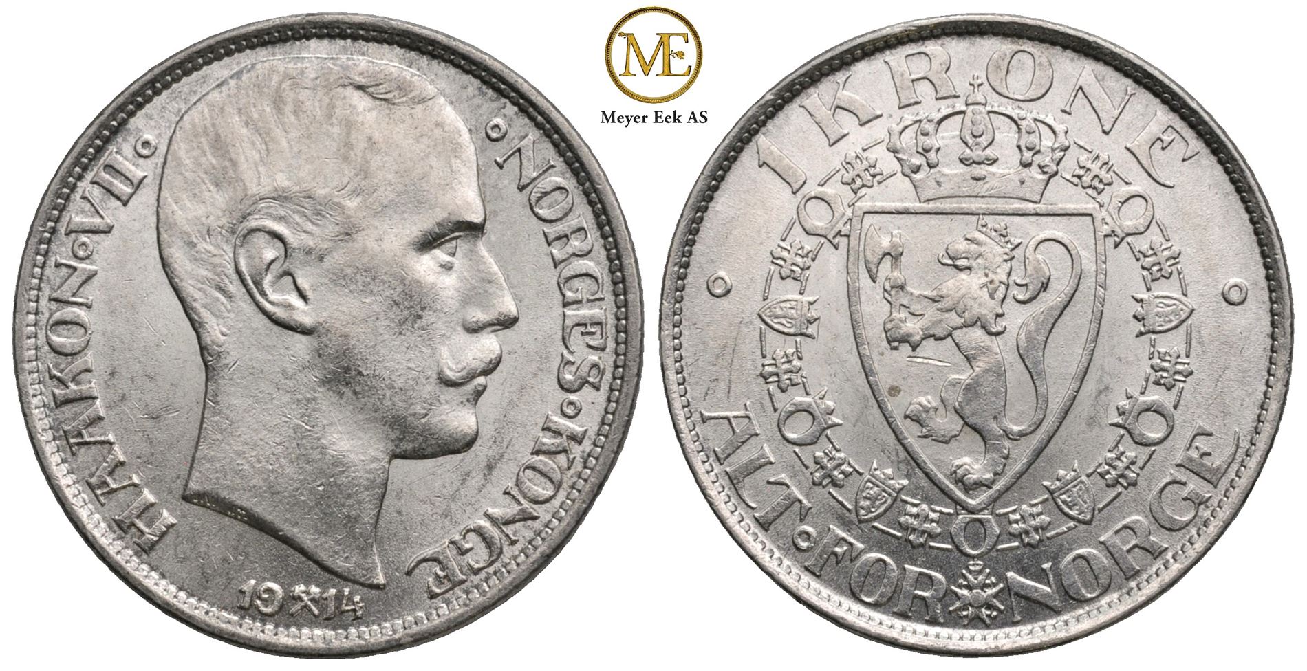 1 krone 1914 Haakon VII. Kv.0