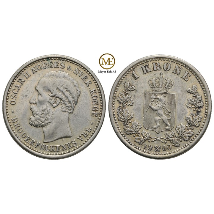 1 krone 1900 Oscar II. Kv.1+/01