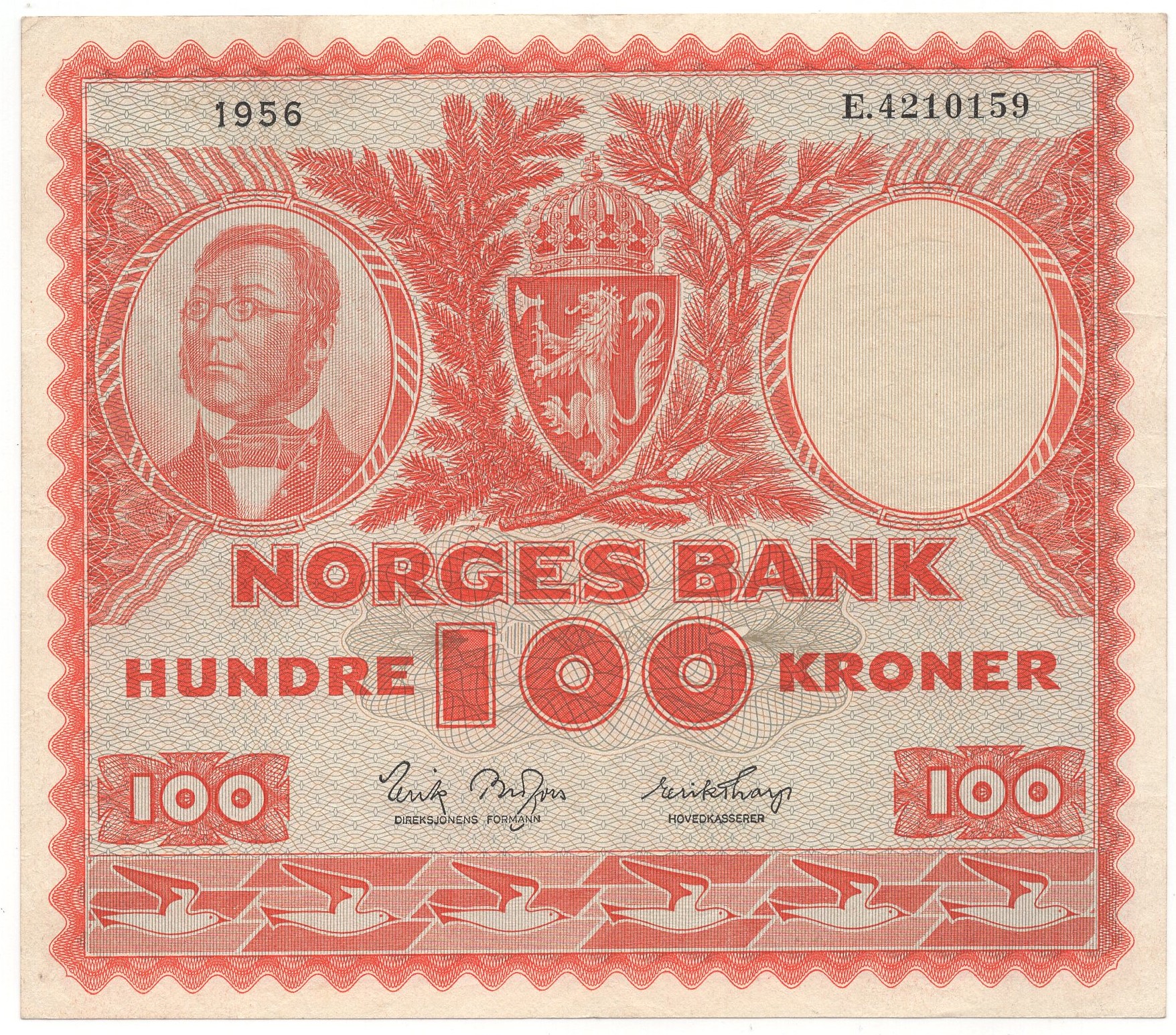 100 Kroner 1956 E 4210159 Kv 1 01 100 Kroner 1956 E 4210159 Kv 1 01