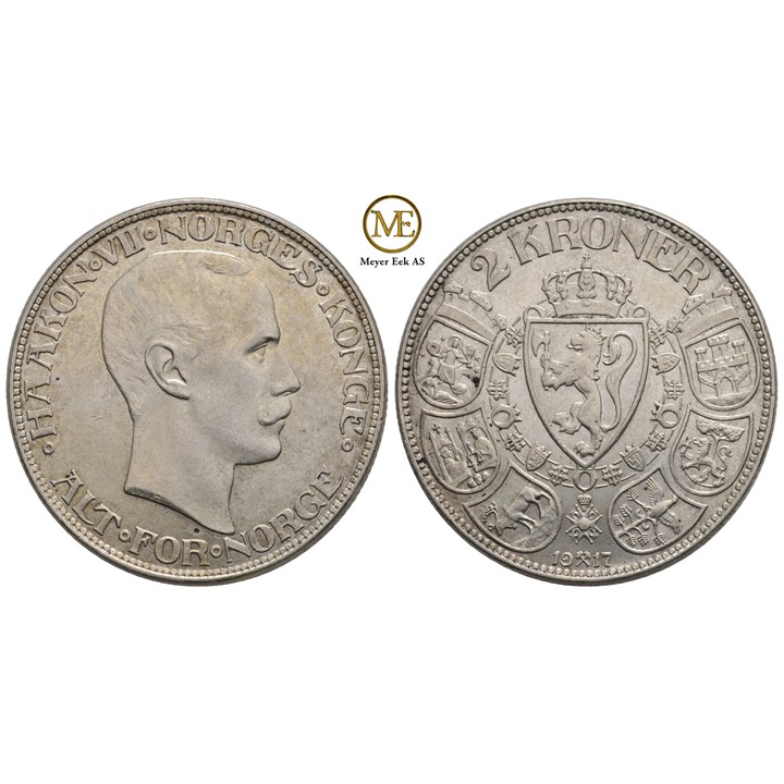 2 kroner 1917 Haakon VII. Kv.0/01