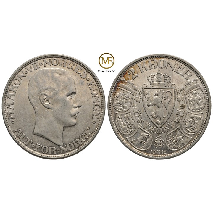 2 kroner 1912 Haakon VII. Kv.01