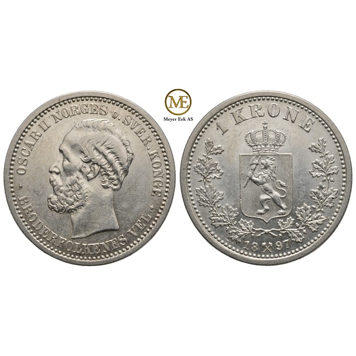 1 krone 1897 Oscar II. Kv.0/01