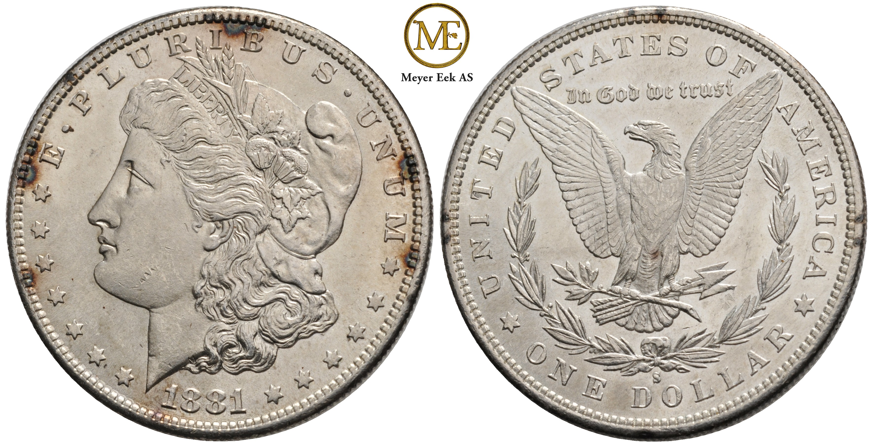 Morgan dollar 1881 S. Kv.0/01