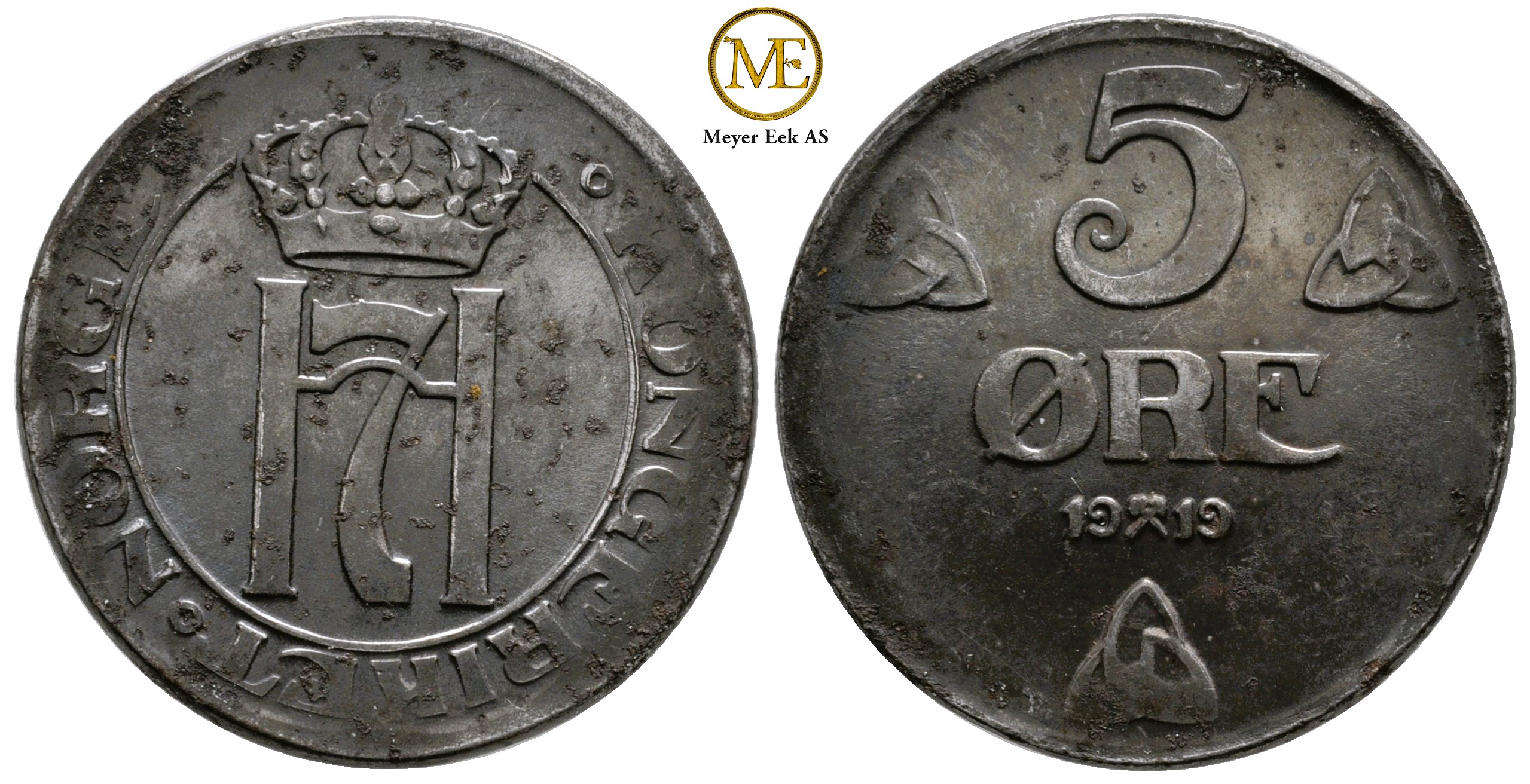 5 øre 1919 Haakon VII. Kv.0/01
