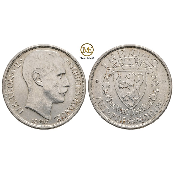 1 krone 1917 Haakon VII. Kv.0/01