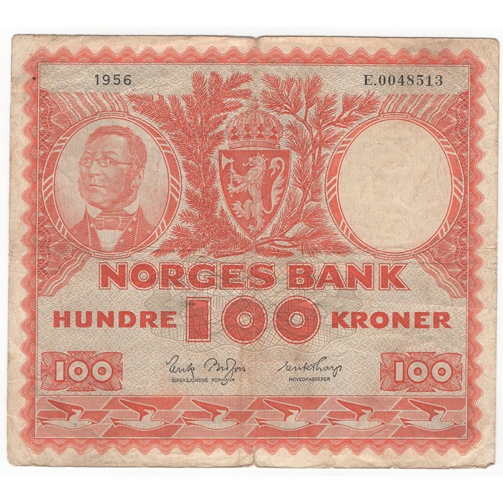100 kroner 1956 E.0048513. Kv.1-