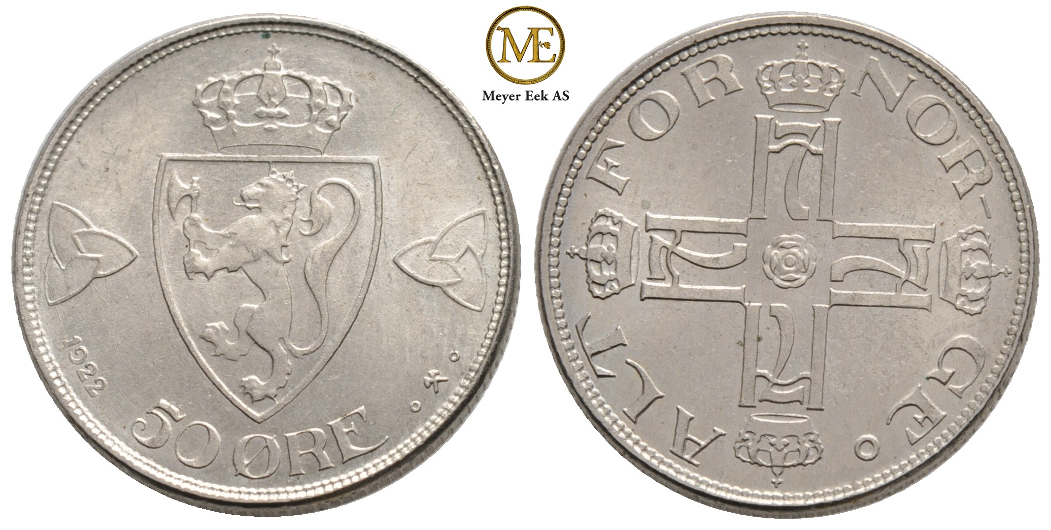 50 øre 1922 Haakon VII. Kv.0