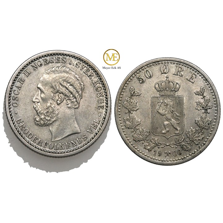 50 øre 1900 Oscar II. Kv. God 01