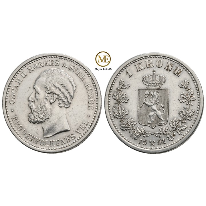 1 krone 1901 Oscar I. Kv.01