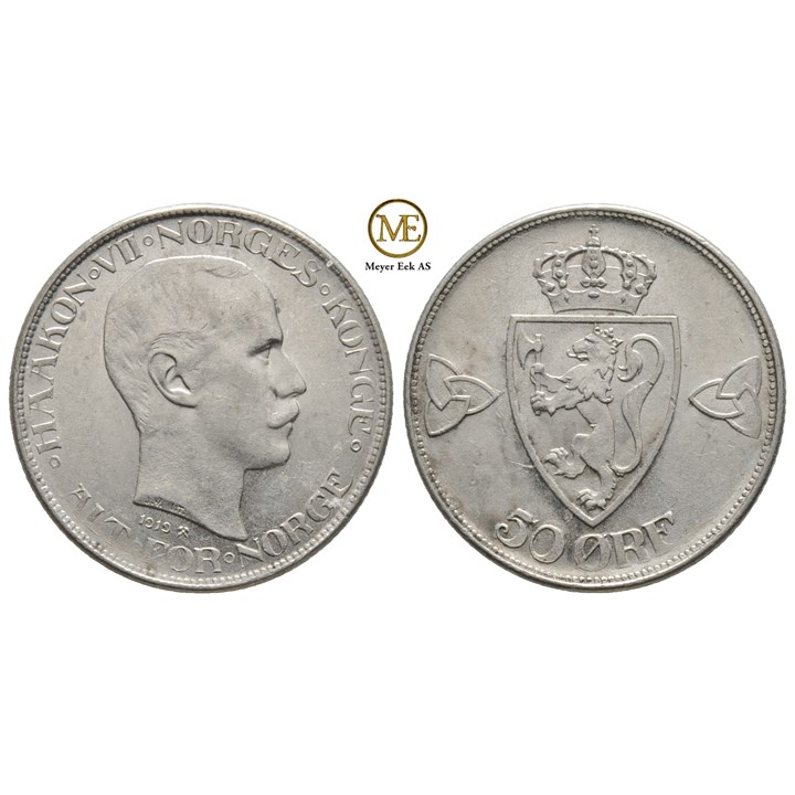 50 øre 1919 Haakon VII. Kv.0/01