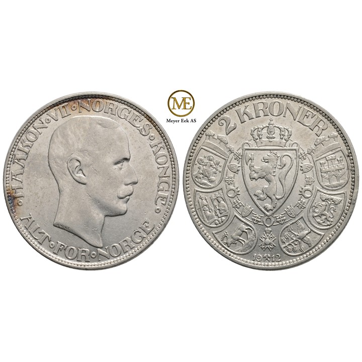 2 kroner 1912 Haakon VII. Kv.1+