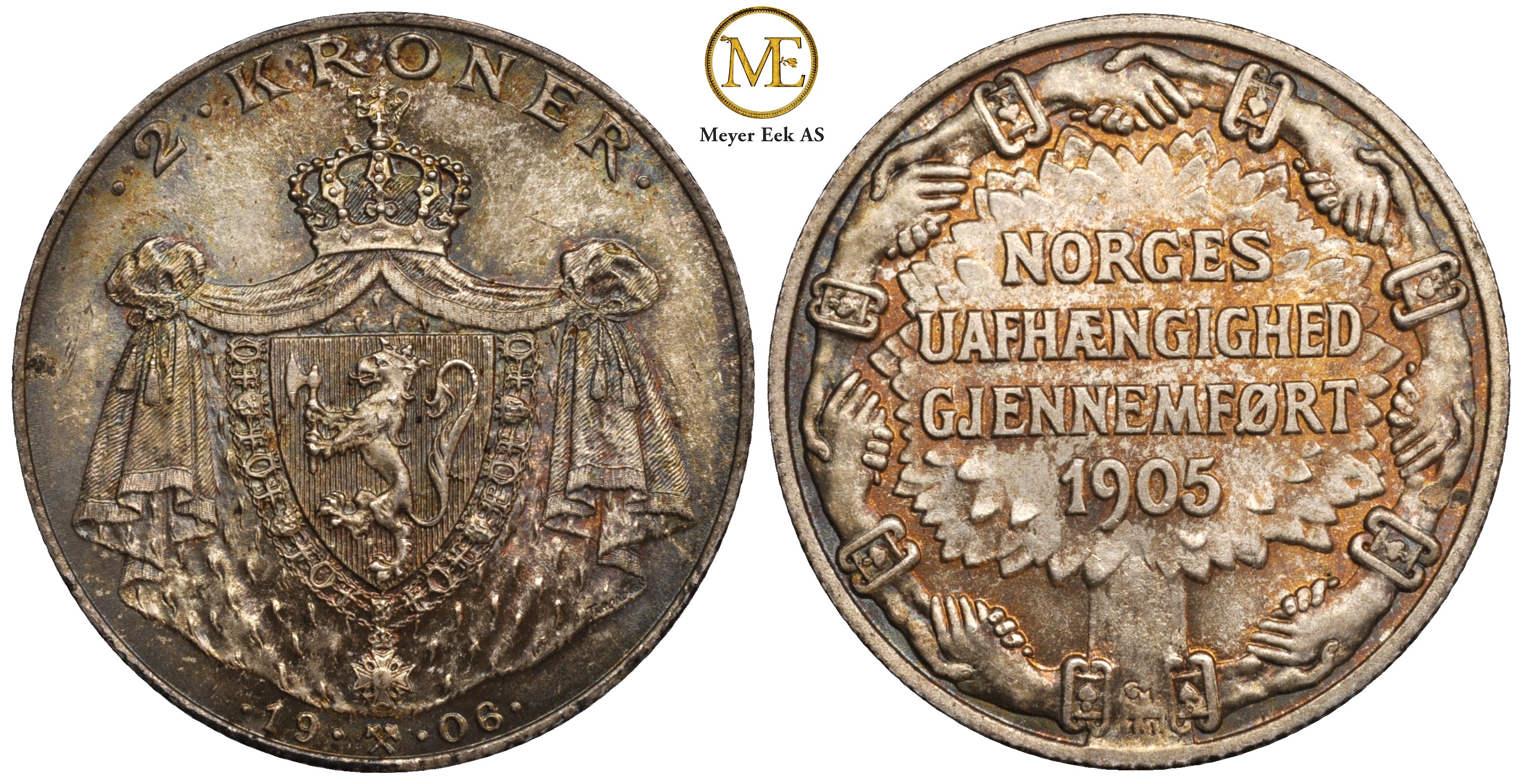 2 kroner 1906 Jub. Haakon VII. Kv.0/01