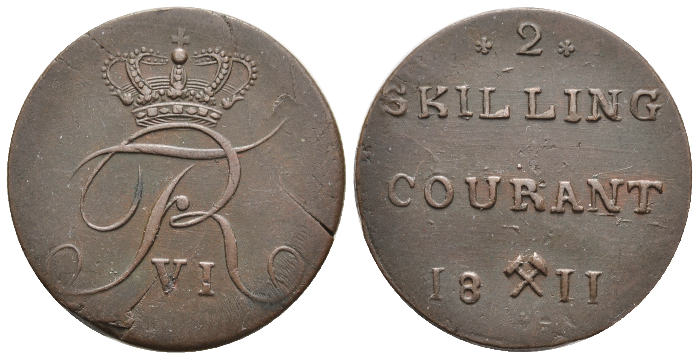 2 skilling 1811 Frederik VI. Kv.01