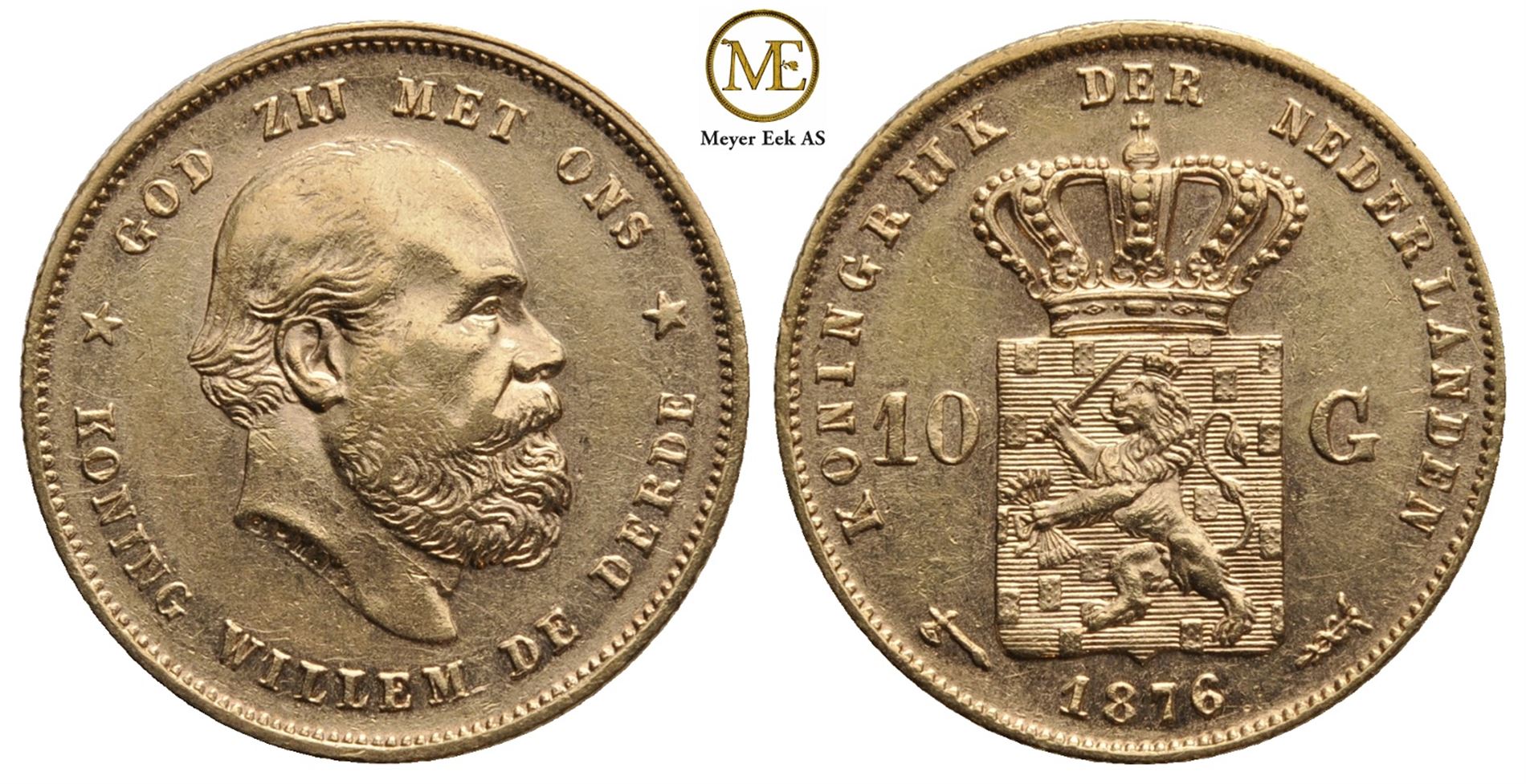 10 gylden 1876 Willem III. Kv.0/01