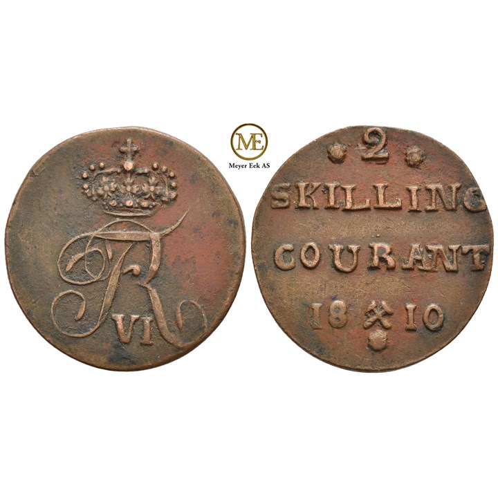 2 skilling 1810 Frederik VI. Kv.1+