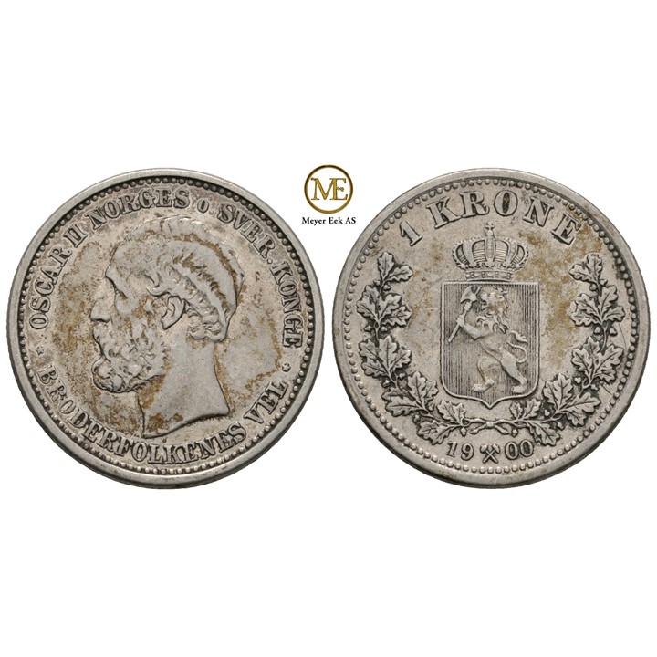 1 krone 1900 Oscar II. Kv.1/1+