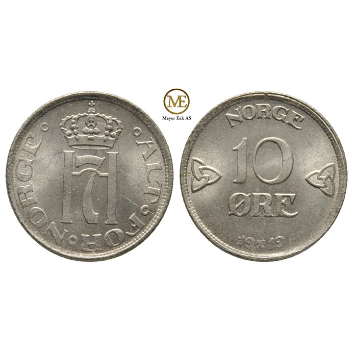 10 øre 1919 Haakon VII. Kv.0