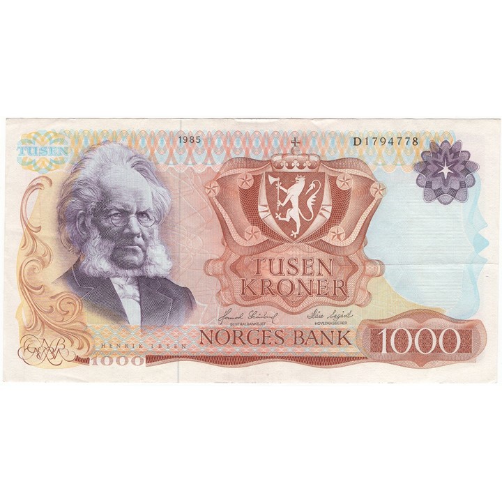 1000 kroner 1985 D.1794778. Kv.1