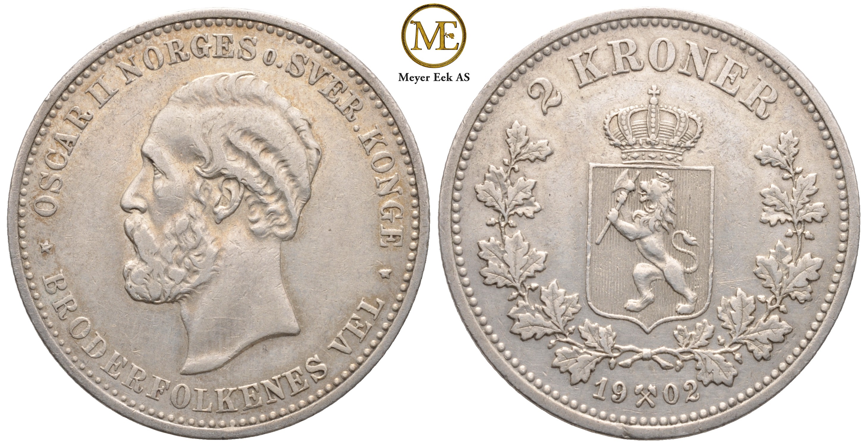 2 kronern 1902 Oscar II. Kv.1+