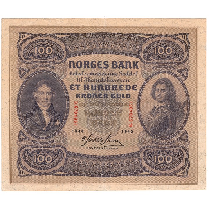 100 kroner 1940 B.6704951. Kv.1+