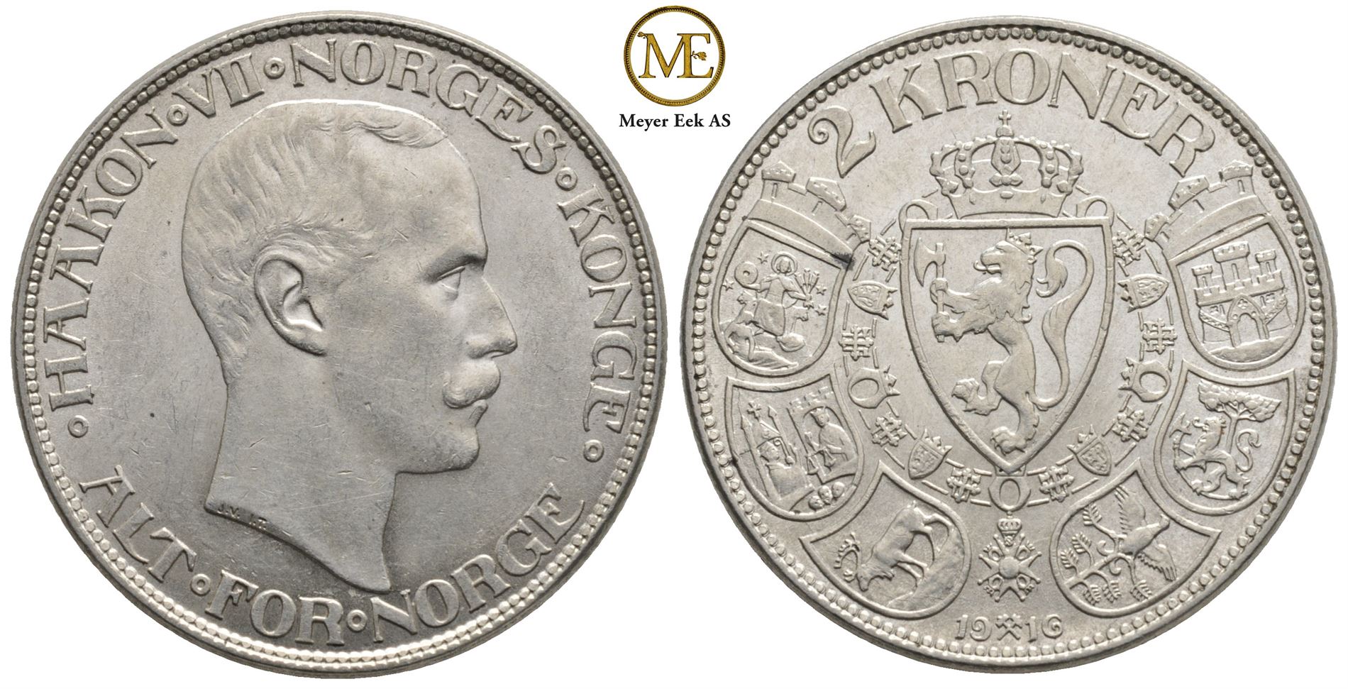 2 kroner 1916 Haakon VII. Kv.01