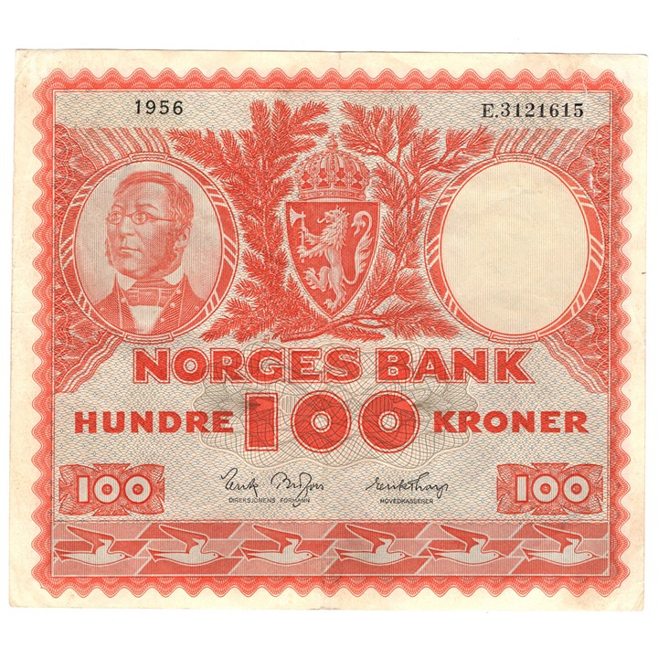 100 kroner 1956 E. Kv.1/1+