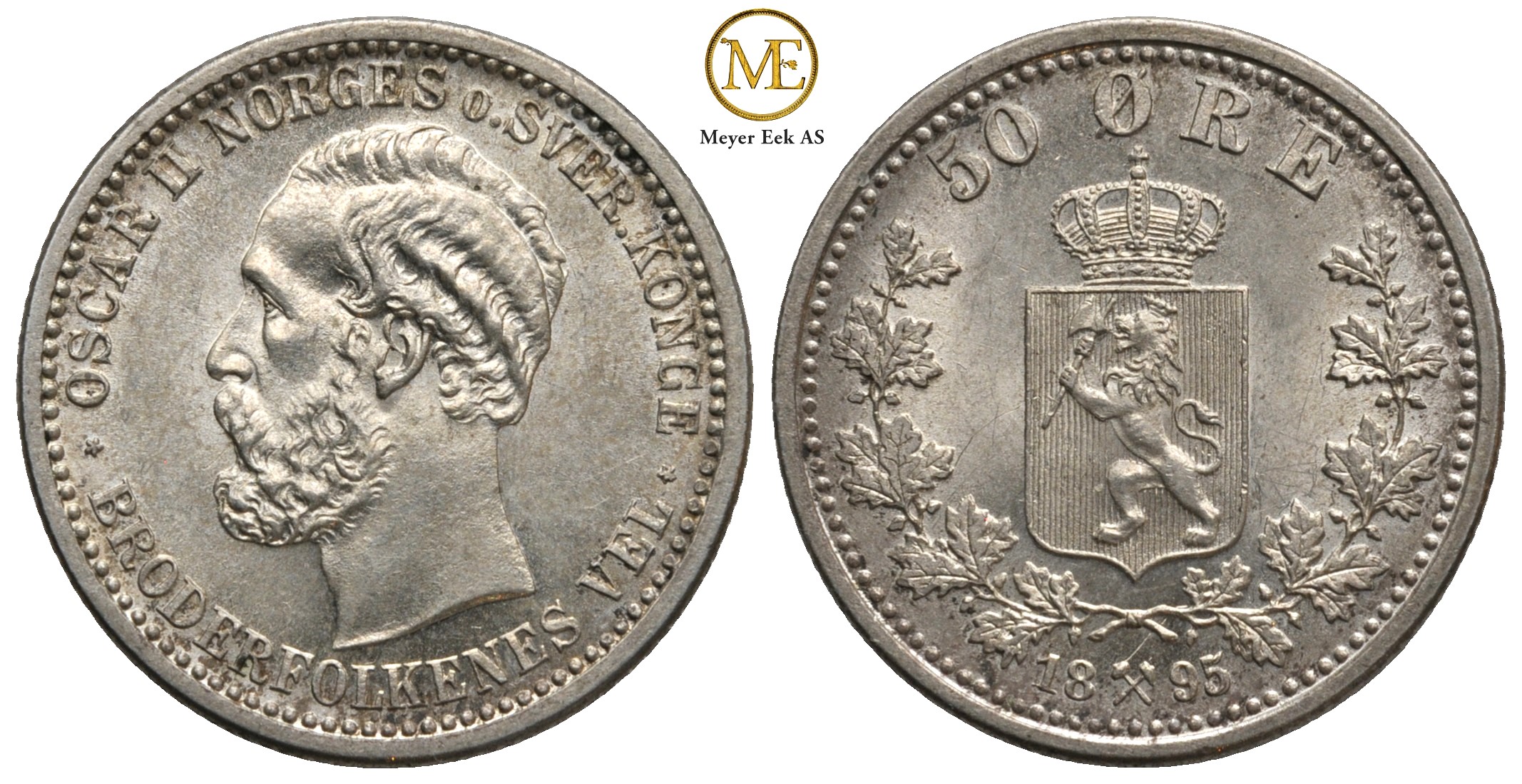 50 øre 1895 Oscar II. Kv.0 